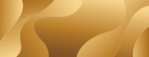 Abstract gold banner background with wavy shapes vector