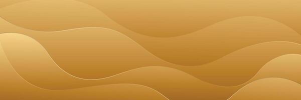 Minimalist elegant gold wave banner background vector