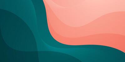 Abstract colorful green and orange wave realistic 3D background. Fluid wave background pattern design. vector