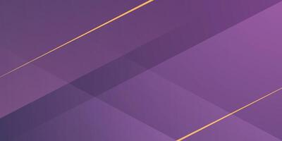 Abstract colorful purple background with cross shadow and gold lines pattern. Simple banner design vector