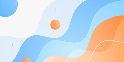Abstract bright and colorful orange and blue wave pattern on white background. Simple and trendy banner business background. vector