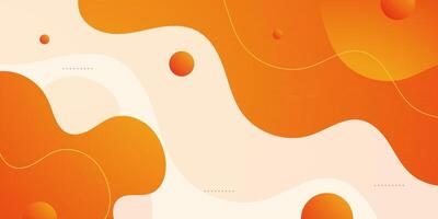 Abstract colorful orange banner wave background. Fluid shapes color pattern on white background. Simple banner trendy shapes design. vector