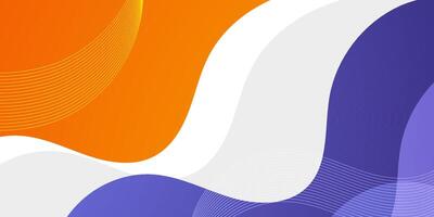 Abstract colorful bright wave fluid orange and purple background. Trendy banner with wave pattern. vector