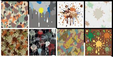 Colorful Artistic Background with Paint Splatters, Smears, and Random Drips vector