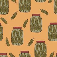 Seamless pattern featuring jars vector