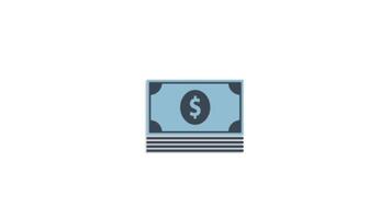 Dollar Icon Animation on White Background, 2D Financial Currency Illustration for Money and Banking in 4K Resolution video