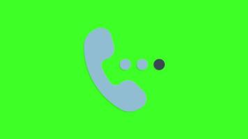 Phone Call Icon Animation on Green Screen Background, 2D Communication and Mobile Call Concept in 4K Resolution video