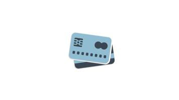 Credit Card Icon Animation on White Background, 2D Illustration for Financial and E-commerce Use in 4K Resolution video