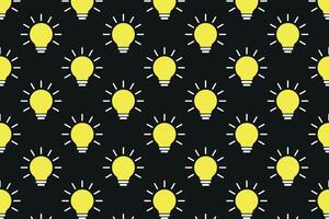 Light bulb pattern on black background . Light bulb background . illustration vector