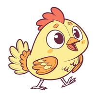 A cartoon chicken with a big smile vector