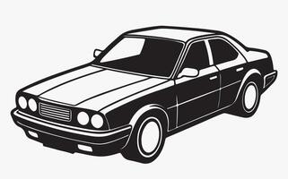 A black and white car on a white background vector