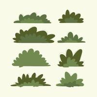 Set of cartoon bushes in flat style design vector