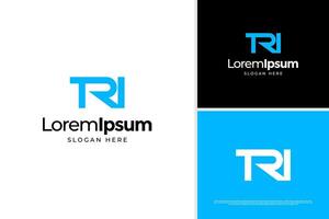 Letter T R I minimalist concept logo design template vector
