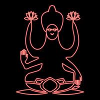 Neon lakshmi Goddess red color style vector
