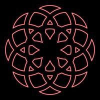 Neon flower of life red color vector