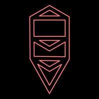 Neon tree life Sacred geometry symbol red color style vector