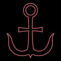 Neon cross anchor Crusher-Yagir red color style vector