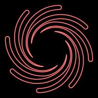 Neon gold spiral Sacred geometry symbol red color vector