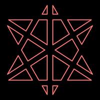 Red neon metatron cube Sacred geometry vector
