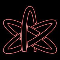 Neon atheism symbol sign red color style vector