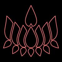 Neon ayyavazhi lotus carrying Naman symbol red color style vector