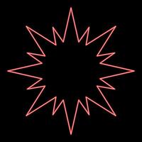 Neon star Bethlehem Christmas red color style vector