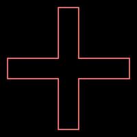 Neon greek Cross Crux quadrata christian crosses red color style vector