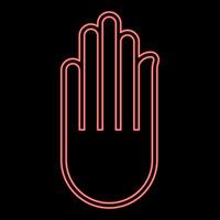 Neon hand Akhimsa Ahimsa arm Jainism Jain religion symbol Dharma Ahinsa red color style vector