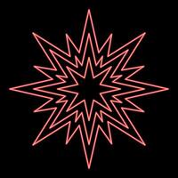 Neon star Bethlehem Christmas red color vector