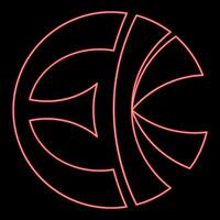 Neon symbol Eckankar religion EK red color style vector