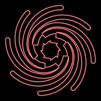 Neon gold spiral Sacred geometry symbol red color style vector