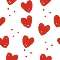 A pattern with red hearts on a white background vector