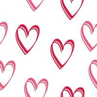 A pattern of red hearts on a white background vector