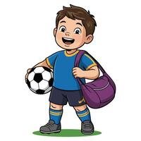 Cartoon boy with soccer ball vector