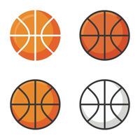 Simple Basketball Symbols on White Background. vector