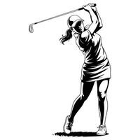 Golf player woman illustration vector