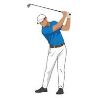 Golf swing illustration vector