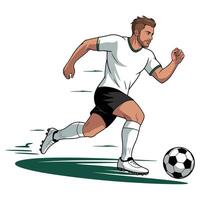 Soccer player running with ball illustration vector