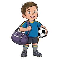 Smiling Young Soccer Player Illustration. vector