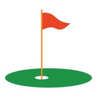 Golf flag on green hole vector
