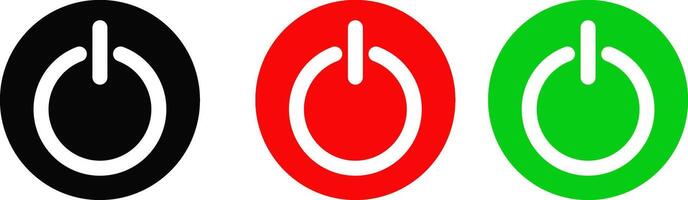 power icon set. logo concept of powers button. Turn off symbols. Start buttons. Stop sign vector