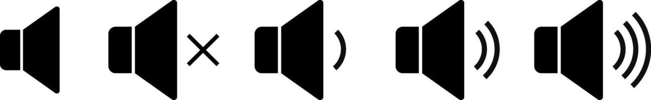 speaker icons set. Mute and unmute volume sound. Audio speaker. volume icons vector