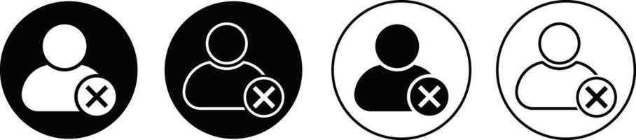 Profile with cross mark icon. Profile avatar symbol. User account confirmation disapproved vector