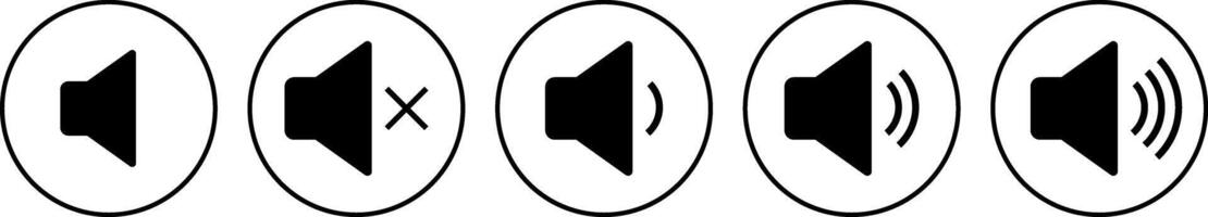 speaker icon set. Mute or unmute volume sound. Audio speaker. volume icons vector