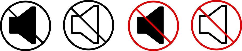 no sound icon set. Volume icon. speaker mute icon sign. Silent mode icons vector