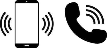 Mobile phone vibration icon set. Vibrate alert in smartphone icon symbol. Ringing phone simple icon sign. Ringing icons vector