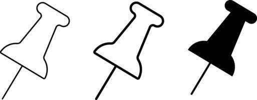 Set of push pin. paper notice. Modern map marker collection. stationery office supplies vector