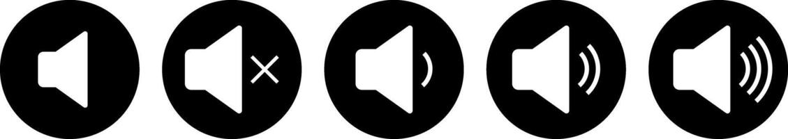 speaker icons. Mute and unmute volume sound. Audio speaker. volume icons vector