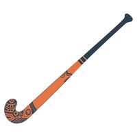 A field hockey stick with a blue and orange design vector