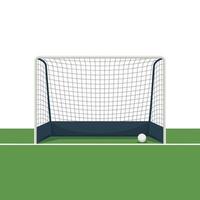 Goal net with ball on white background vector